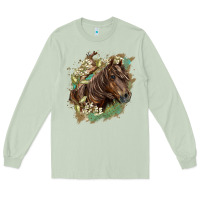 Matcha missouri horse floral background Long Sleeve Tee - LillyAllenDesigns