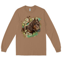 Toasted Coconut missouri horse floral background Long Sleeve Tee - LillyAllenDesigns