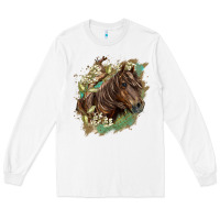 White missouri horse floral background Long Sleeve Tee - LillyAllenDesigns