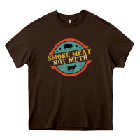 Chocolate Brown smoke meat not meth funny bbq grill lover meat lover retro Heavy Core Tee - FloraArt