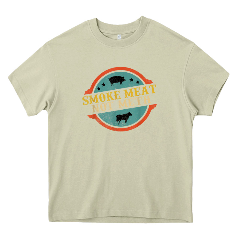 Smoke Meat Not Meth Funny Bbq Grill Lover Meat Lover Retro Heavy Core Tee by FloraArt | Teevron