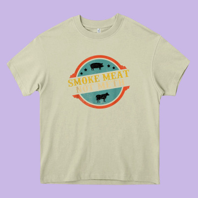 Smoke Meat Not Meth Funny Bbq Grill Lover Meat Lover Retro Heavy Core Tee Designed By Floraart