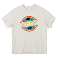 Cream smoke meat not meth funny bbq grill lover meat lover retro Heavy Core Tee - FloraArt