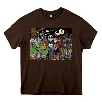 Chocolate Brown nightmare before christmas Heavy Core Tee - FloraArt
