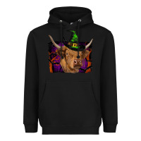 Black highland cow halloween Heavyweight Hoodie - RanaPortraitStore