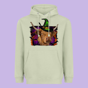 Highland Cow Halloween Heavyweight Hoodie Designed By Ranaportraitstore