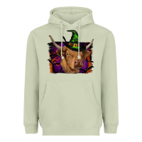 Matcha highland cow halloween Heavyweight Hoodie - RanaPortraitStore