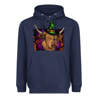 Navy highland cow halloween Heavyweight Hoodie - RanaPortraitStore