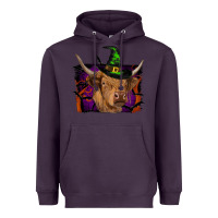 Plum highland cow halloween Heavyweight Hoodie - RanaPortraitStore