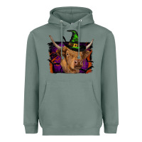Sage highland cow halloween Heavyweight Hoodie - RanaPortraitStore