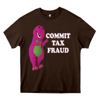 Chocolate Brown commit tax fraud essential Heavy Core Tee - FloraArt