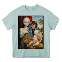 Arona alien chimp baby religion conspiracy poster Heavy Core Tee - FloraArt