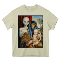 Mossy alien chimp baby religion conspiracy poster Heavy Core Tee - FloraArt