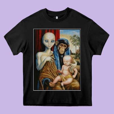 Alien Chimp Baby Religion Conspiracy Poster Heavy Core Tee Designed By Floraart