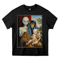 Black alien chimp baby religion conspiracy poster Heavy Core Tee - FloraArt