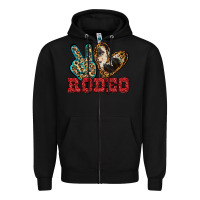 Black Peace Love Rodeo Zipper Hoodie - Jasminsmagicworld
