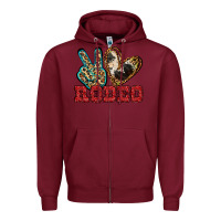 Burgundy Peace Love Rodeo Zipper Hoodie - Jasminsmagicworld