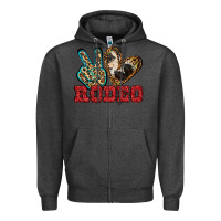 Charcoal Heather Peace Love Rodeo Zipper Hoodie - Jasminsmagicworld