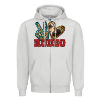 Dove Grey Peace Love Rodeo Zipper Hoodie - Jasminsmagicworld