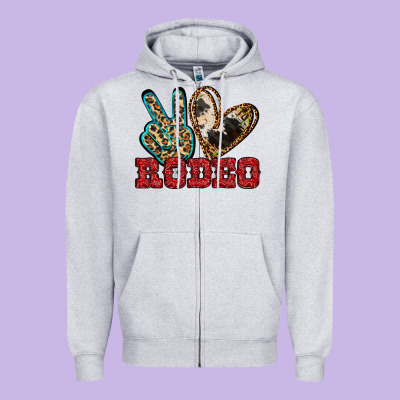 Peace Love Rodeo Zipper Hoodie Designed By Jasminsmagicworld