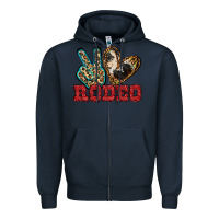 Navy Peace Love Rodeo Zipper Hoodie - Jasminsmagicworld