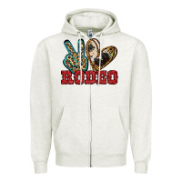 Oatmeal Heather Peace Love Rodeo Zipper Hoodie - Jasminsmagicworld