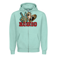 Seafoam Peace Love Rodeo Zipper Hoodie - Jasminsmagicworld