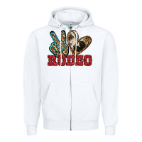 White Peace Love Rodeo Zipper Hoodie - Jasminsmagicworld
