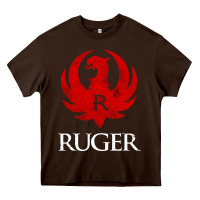 Chocolate Brown vintage ruger Heavy Core Tee - FloraArt