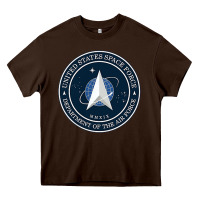Chocolate Brown Official United States Space Force USSF Military Patch Heavy Core Tee - FloraArt