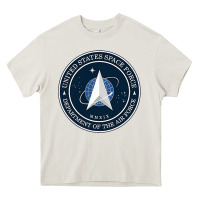 Cream Official United States Space Force USSF Military Patch Heavy Core Tee - FloraArt