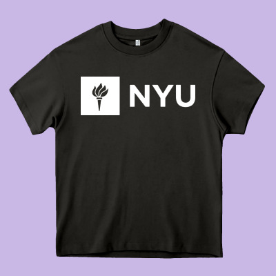 Nyu New York University Heavy Core Tee Designed By Floraart