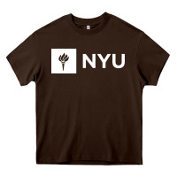Chocolate Brown nyu new york university Heavy Core Tee - FloraArt