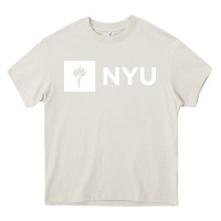 Cream nyu new york university Heavy Core Tee - FloraArt