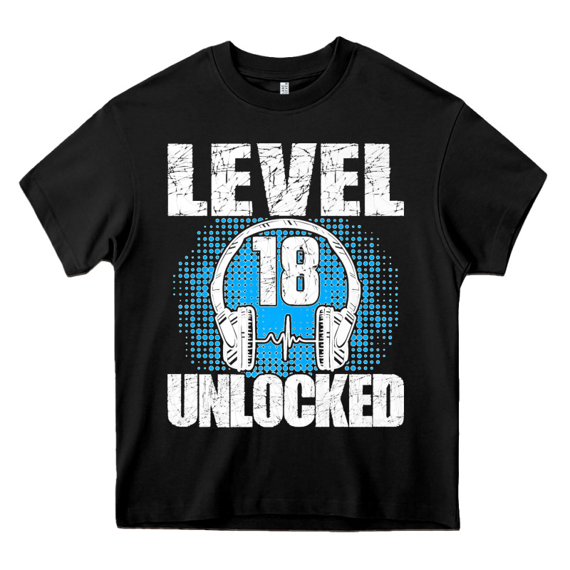 Level 18 Unlocked Birthday 18 Years Gamer Premium T Shirt Heavy Core Tee by FloraArt | Teevron