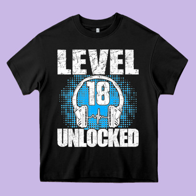 Level 18 Unlocked Birthday 18 Years Gamer Premium T Shirt Heavy Core Tee Designed By Floraart
