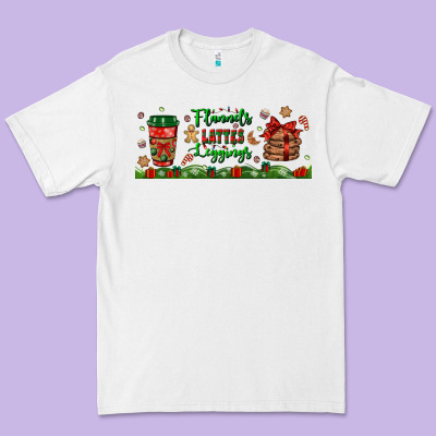 Flannels Lattes Leggings Libbey Glass Premium Tee Designed By Bundleandbundleshop