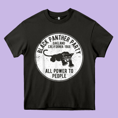 Oakland California 1966 Black Panther Party   Dist Heavy Core Tee Designed By Floraart