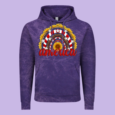 America Sunflower Rainbow Vintage Hoodie Designed By Artiststas