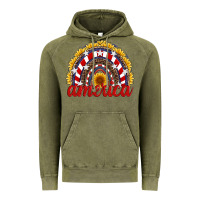 Vintage Olive america sunflower rainbow Vintage Hoodie - Artiststas