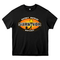 Black Survivor Outwit, Outplay, Outlast Heavy Core Tee - FloraArt