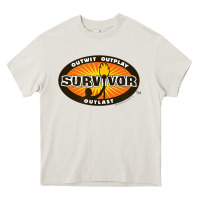 Cream Survivor Outwit, Outplay, Outlast Heavy Core Tee - FloraArt