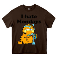 Chocolate Brown i hate monday Heavy Core Tee - FloraArt