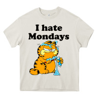 Cream i hate monday Heavy Core Tee - FloraArt