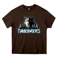 Chocolate Brown timberwolves Heavy Core Tee - FloraArt