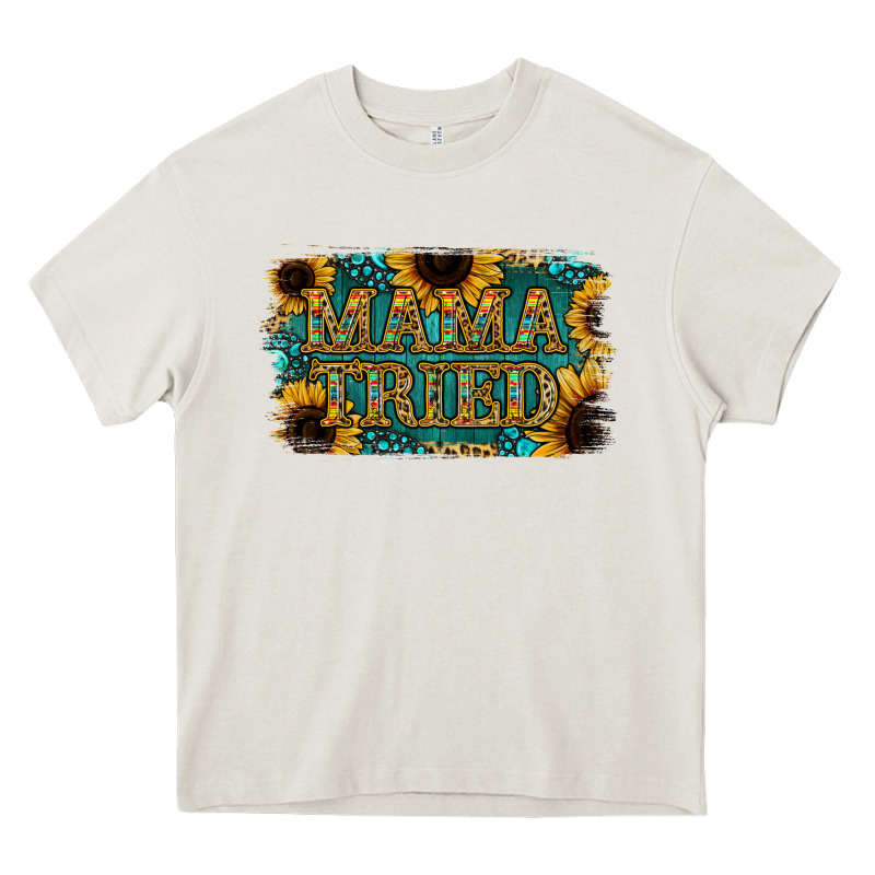 Sunflower Serappe Turquoise Gemstone Mama Tried Heavy Core Tee by Jasminsmagicworld | Teevron