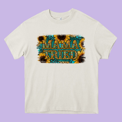 Sunflower Serappe Turquoise Gemstone Mama Tried Heavy Core Tee Designed By Jasminsmagicworld