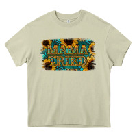 Mossy Sunflower Serappe Turquoise Gemstone Mama Tried Heavy Core Tee - Jasminsmagicworld