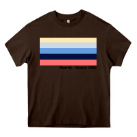 Chocolate Brown biarritz france 1990 Heavy Core Tee - FloraArt