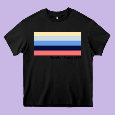 Biarritz France 1990 Heavy Core Tee Designed By Floraart